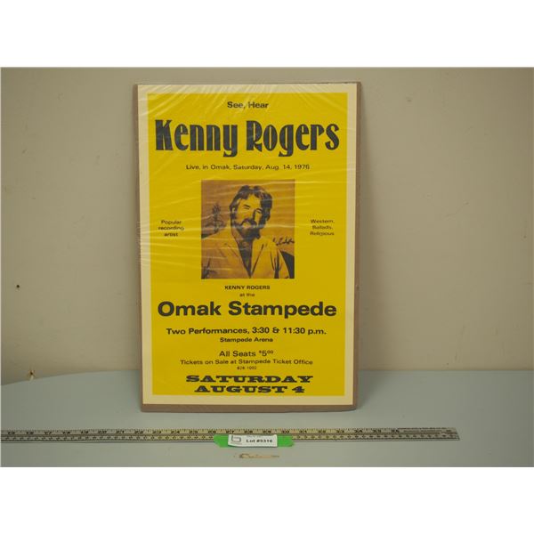 1976 Kenny Rogers Concert Poster (12x18)
