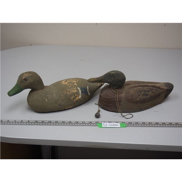 (2X THE MONEY) Vintage Wooden Duck Decoys