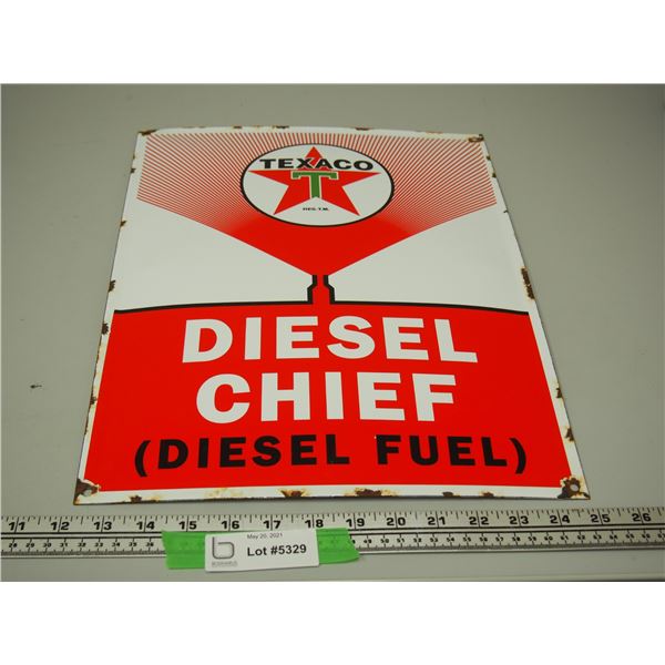 Texaco Diesel Chief Enamel Sign (12 3/4" x 16 1/4")
