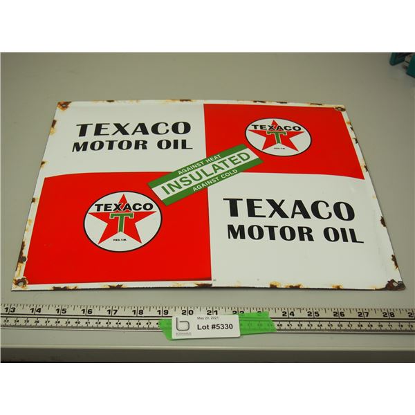 Texaco Motor Oil Enamel Sign (12 3/4" x 16 1/4")