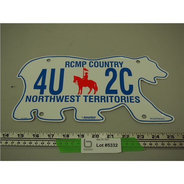NWT RCMP Licence Plate