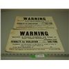 Image 1 : Vintage Cardboard Warning Signs (12x18)