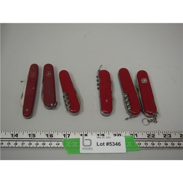 (2X THE MONEY) Swiss Pocket Knives (Total 6)