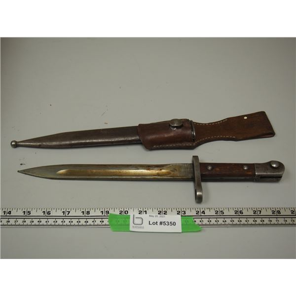 (Turkish Bayonet) Vintage Unique Knife with Sheath Handle Stamped ASFA 212790