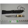 Image 1 : Bone Handled Knife with Sheath Premier Stainless Brazil