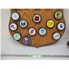 Image 3 : Texaco 1979-1980 NHL Collectible Hockey Pucks on Wooden Plaque Missing 1 Puck NY Rangers