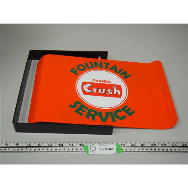 Orange Crush Fountain Service Metal Sign With Bracket (Sign 15 1/4" x 10" W)