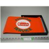 Image 3 : Orange Crush Fountain Service Metal Sign With Bracket (Sign 15 1/4" x 10" W)