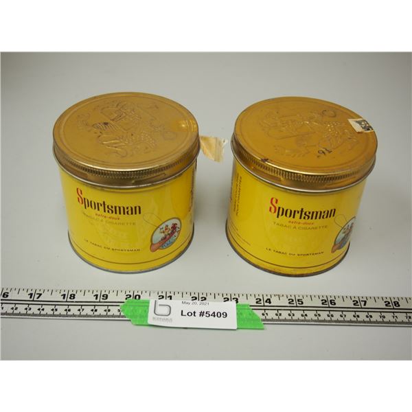 (2) Sportsman Tobacco Tins