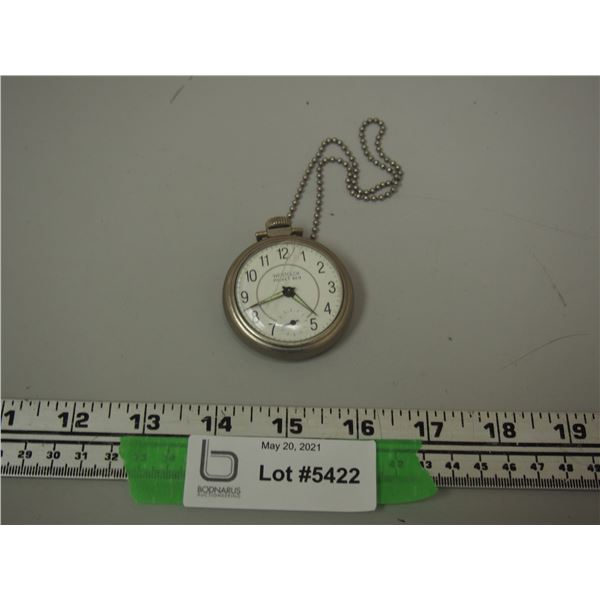 Vintage WestClox Pocket Ben Pocket Watch (Untested) (Crack In Plastic Covering)