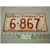 Image 1 : 1945 Sask Licence Plate