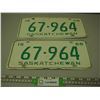 Image 1 : 1968 Pair of Sask Licence Plates
