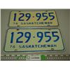 Image 1 : 1976 Pair of Sask Licence Plates