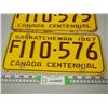 Image 3 : 1967 Sask Centennial Plates (3 Consecutive Numbers)