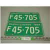 Image 1 : 1969 Pair of Sask Licence Plates