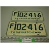 Image 1 : 1974 Pair of Sask Licence Plates