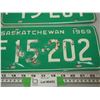 Image 3 : 1969 Sask Licence Plate (3 Consecutive Numbers)