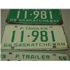 Image 3 : 1965, 1968, 1968 Trailer Plates Sask (Same number)