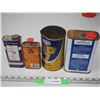 Image 4 : Delco Dot 3 Brake Fluid Full Plus Coop HD7 Oil Can and 2 Other Oil Containers