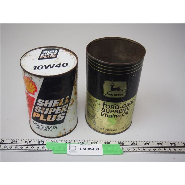 John Deere and Shell Oil Cans (2) (Empty)
