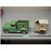 Image 1 : Tonka Farms Toy Truck (12.5" Long) Plus Tonka Farms Toy Trailer (9" Long)
