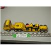 Image 1 : Tonka Toy Semi and Trailer with Tonka Grader (Semi Trailer 11" Long) (Grader 3" Long)