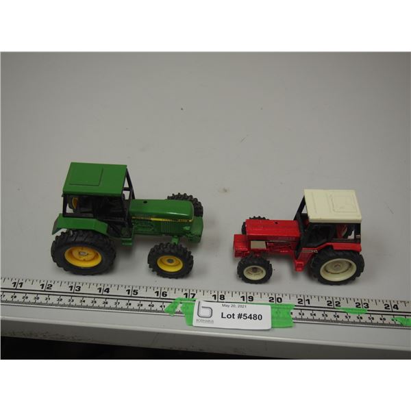 John Deere 3140 Metal Tractor plus International 784 Metal Toy Tractor (J.D. 5" Long) (Int 4" Long)