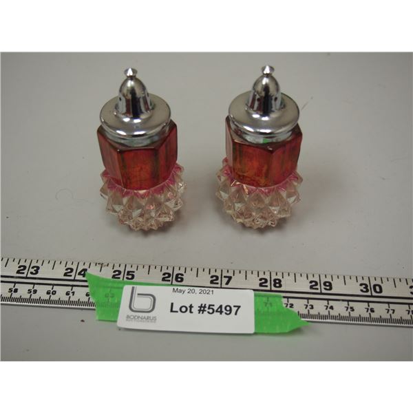 Vintage Glass Salt and Pepper Shakers