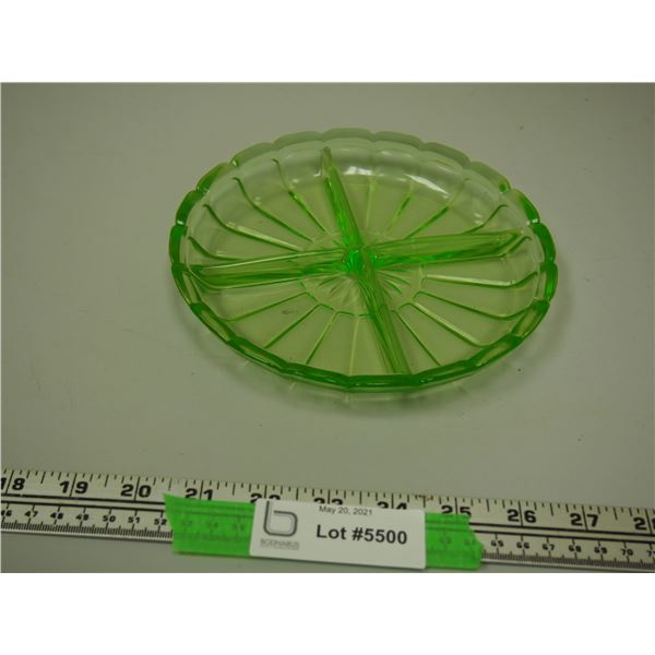 Uranium Glass Dish (7 1/4" Diameter)