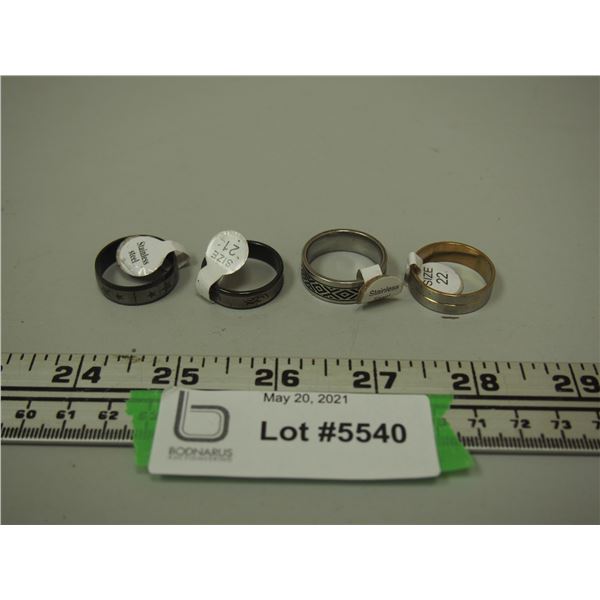 Stainless Steel Rings Size 21, 22 (4) New