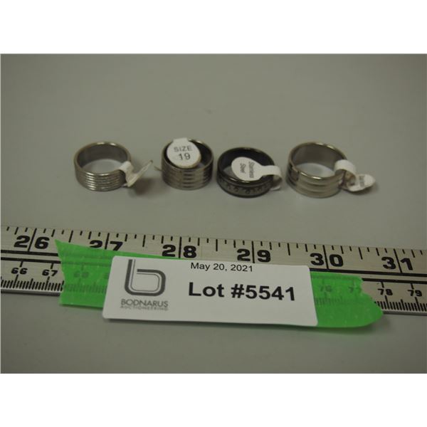 Stainless Steel Rings 19, 20, 21 (4) New