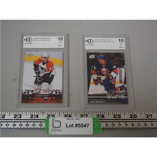 (2X THE MONEY) Upper Deck Young Guns Luca Sbisa, Joel Rechlicz Cards in Plastic Cases