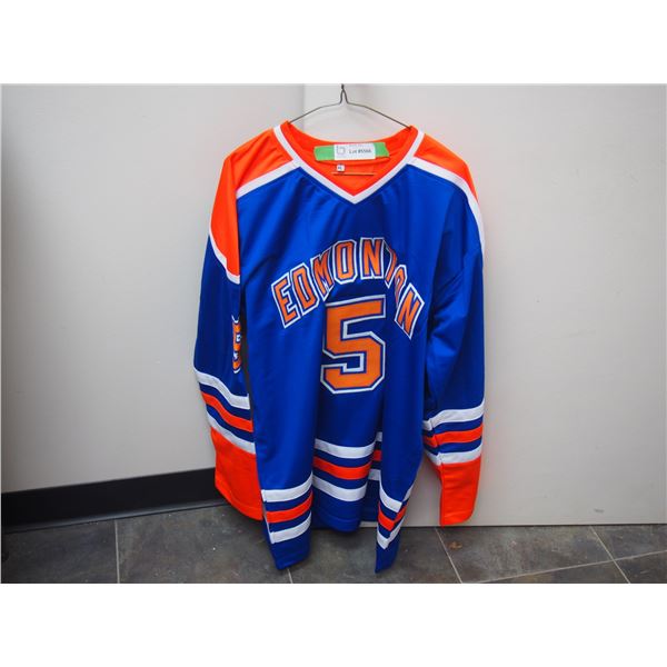 XL Edmonton #5 Smith Signed Hockey Jersey With Beckett Certificate (Great Condition)