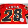 Image 5 : XL Calgary #28 Lindholm Signed Hockey Jersey With Beckett Certificate (Great Condition)
