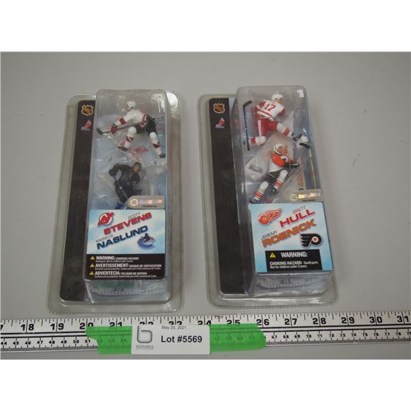(2X THE MONEY) McFarlane Hockey Figures Brett Hull, Scott Stevens, Jeremy Roenick, Markus Naslund