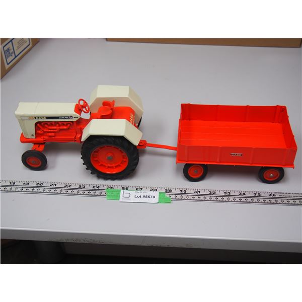 Ertl Case 1030 Tractor and Ertl Case Wagon (Repainted, As Is)