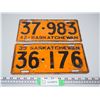Image 1 : (2X THE MONEY) 1939, 42, Sask Licence Plates