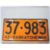 Image 2 : (2X THE MONEY) 1939, 42, Sask Licence Plates