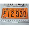 Image 3 : (2X THE MONEY) 1948, 50 Sask Licence Plates