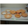 Image 1 : 21 Piece Fire King (has scratches) Peach Lustre Plus 3 other Fire King Plates That Are Quite Worn