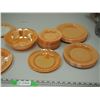 Image 2 : 21 Piece Fire King (has scratches) Peach Lustre Plus 3 other Fire King Plates That Are Quite Worn