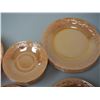 Image 3 : 21 Piece Fire King (has scratches) Peach Lustre Plus 3 other Fire King Plates That Are Quite Worn