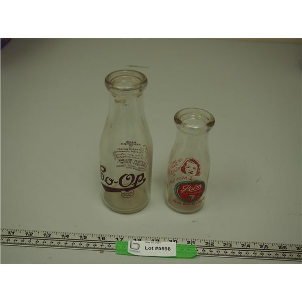 (2X THE MONEY) Vintage Milk Bottles Coop and Palm