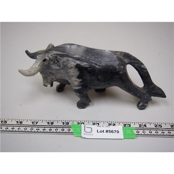 Marble? Bull Figure (9 3/4" Long, 4.5" Tall)