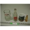 Image 1 : Bob's Pop Bottle, A & W Mug, Saskatoon Coffee Mug and 1 Coca Cola Salt and Pepper Shaker
