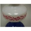 Image 3 : Vintage Blue, White and Red Oil Lamp With Shade