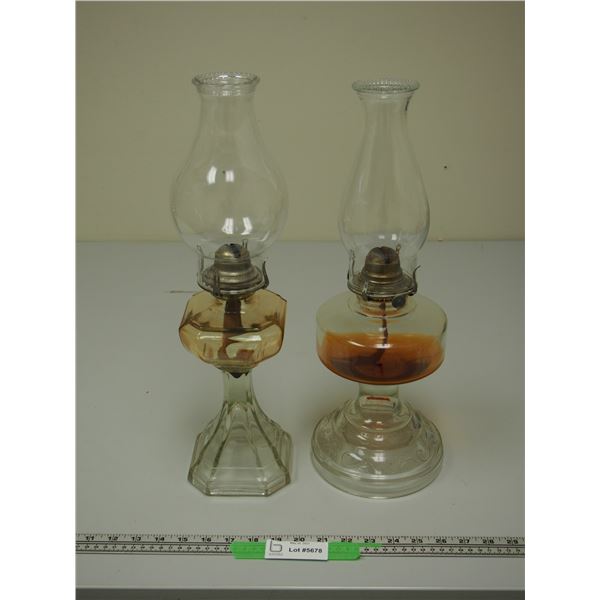 (2X THE MONEY) Vintage Oil Lamps (2)