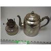 Image 1 : Vintage Kettle (Bottom Has Been Repaired) And Bottom of Oil Lamp