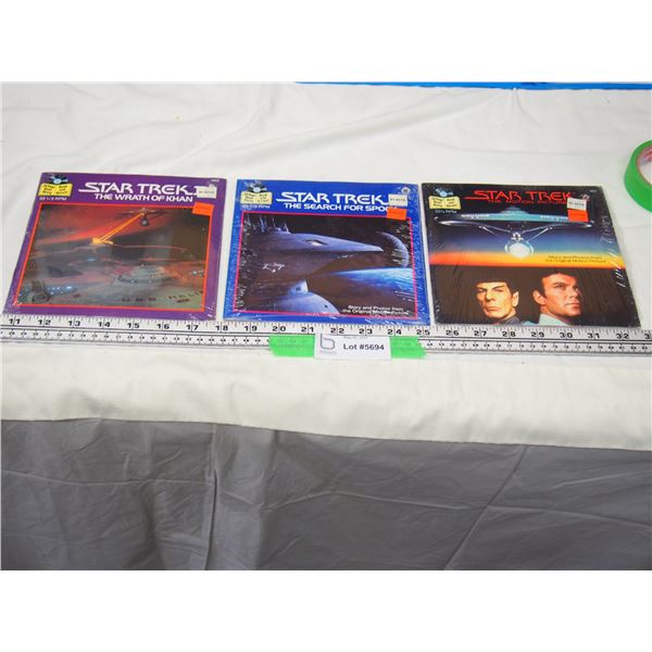 (3X THE MONEY) Star Trek (All Sealed) Books and 33 1/3 Records