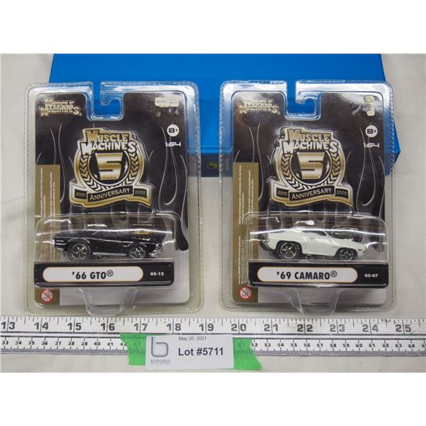 Muscle Machines 1/64 66 GTO, 69 Camaro (NIB) 2